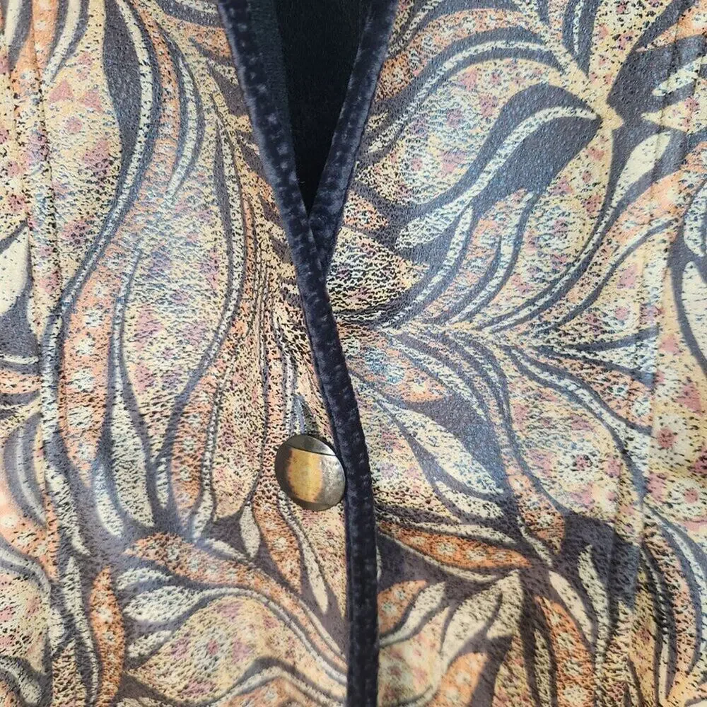 Khangura Faux Suede Jacket Art to Wear Western Eclectic Fall Layering - Size S